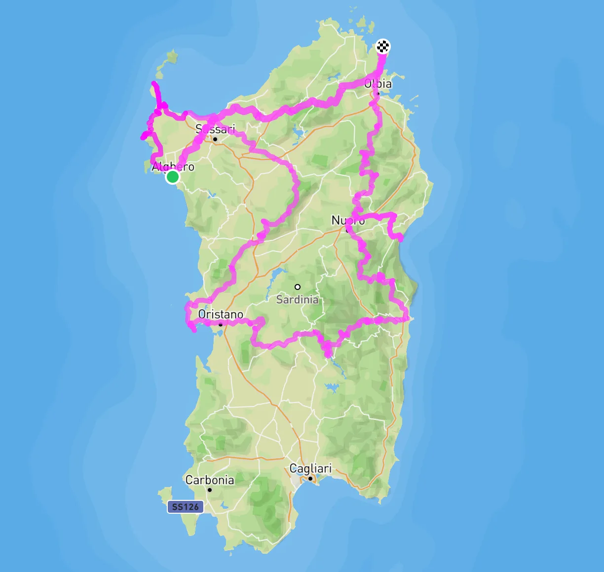 Rally Sardynia Mare e Monti - sardynia map